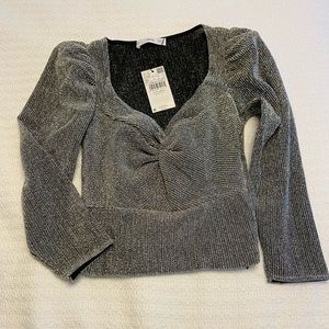 NWT Mango Metallic Thread T-Shirt